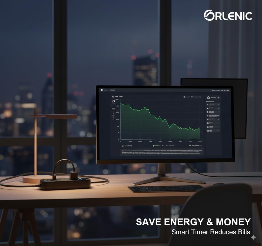 Orlenic 4-Outlet Power Strip with USB Charging Ports & Surge Protection